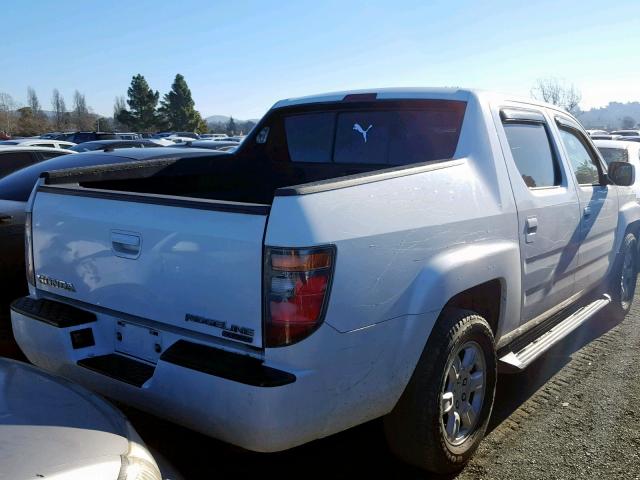 2HJYK16486H555159 - 2006 HONDA RIDGELINE WHITE photo 4