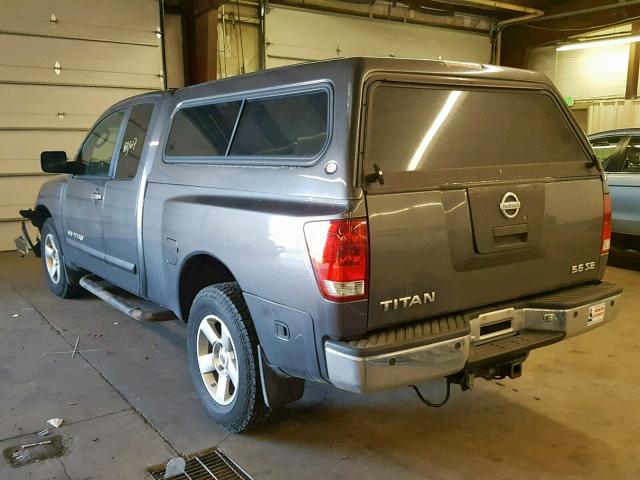 1N6AA06B95N554218 - 2005 NISSAN TITAN XE GRAY photo 3