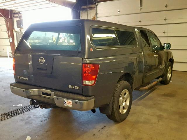 1N6AA06B95N554218 - 2005 NISSAN TITAN XE GRAY photo 4