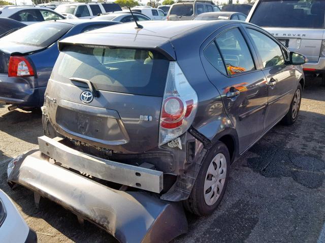 JTDKDTB32E1061101 - 2014 TOYOTA PRIUS C CHARCOAL photo 4