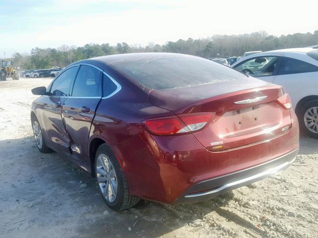 1C3CCCAB9FN580466 - 2015 CHRYSLER 200 LIMITE BURGUNDY photo 3