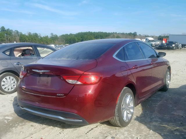 1C3CCCAB9FN580466 - 2015 CHRYSLER 200 LIMITE BURGUNDY photo 4