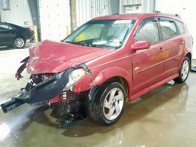 5Y2SL65867Z441347 - 2007 PONTIAC VIBE RED photo 2