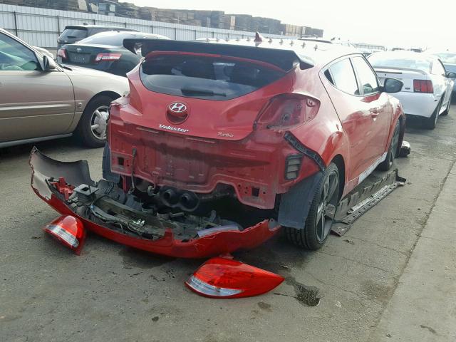 KMHTC6AE5DU120680 - 2013 HYUNDAI VELOSTER T RED photo 4