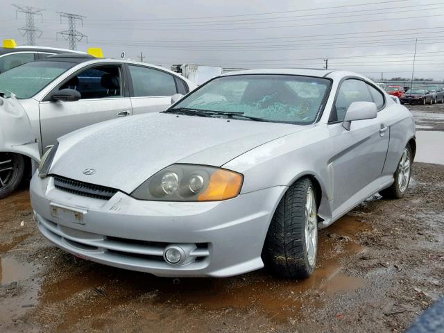 KMHHN65F74U152453 - 2004 HYUNDAI TIBURON GT SILVER photo 2