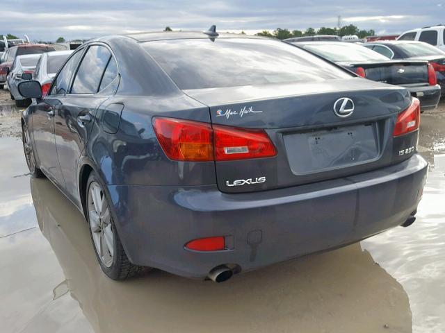 JTHBK262372055398 - 2007 LEXUS IS 250 GRAY photo 3