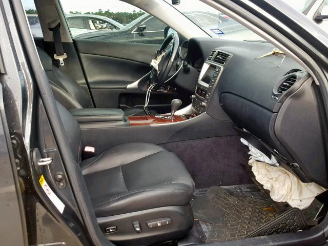 JTHBK262372055398 - 2007 LEXUS IS 250 GRAY photo 5