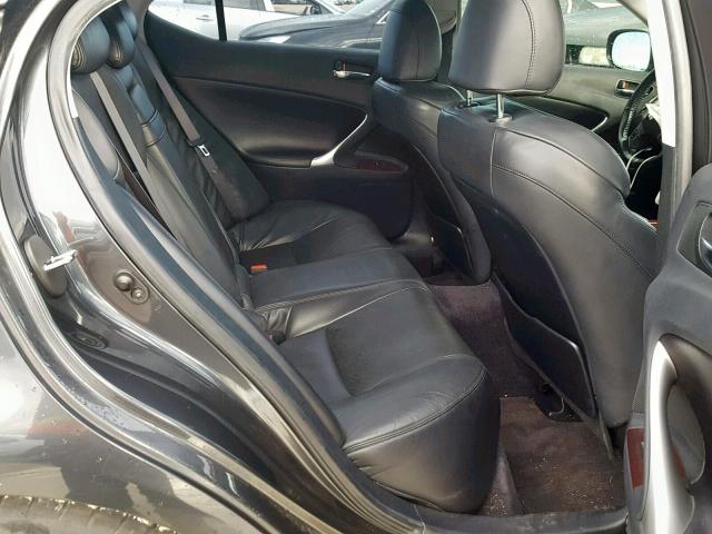 JTHBK262372055398 - 2007 LEXUS IS 250 GRAY photo 6