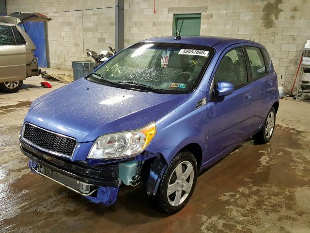 KL1TD66E29B381169 - 2009 CHEVROLET AVEO LS BLUE photo 2