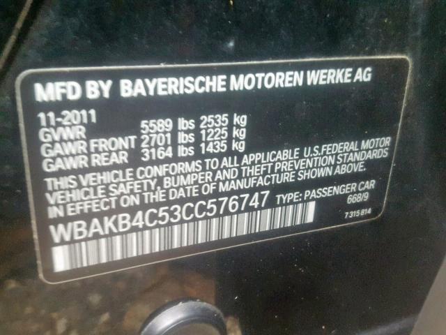 WBAKB4C53CC576747 - 2012 BMW 740 LI BLACK photo 10