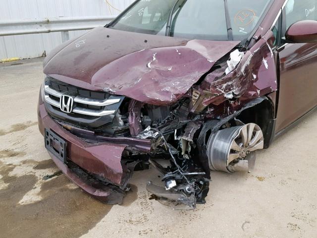 5FNRL5H63FB044458 - 2015 HONDA ODYSSEY EX MAROON photo 9