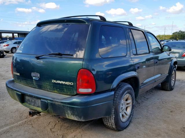 1B4HR48N02F106008 - 2002 DODGE DURANGO SL GREEN photo 4