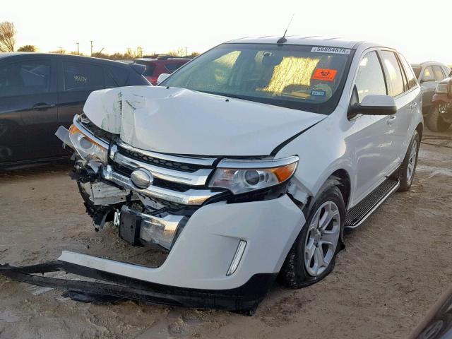 2FMDK3JC3EBA05328 - 2014 FORD EDGE SEL WHITE photo 2