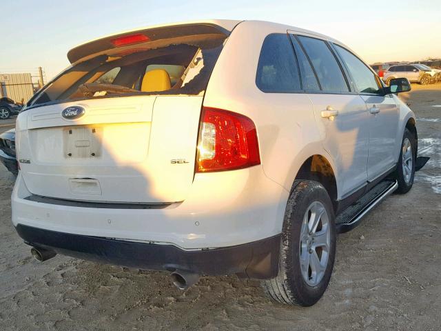 2FMDK3JC3EBA05328 - 2014 FORD EDGE SEL WHITE photo 4