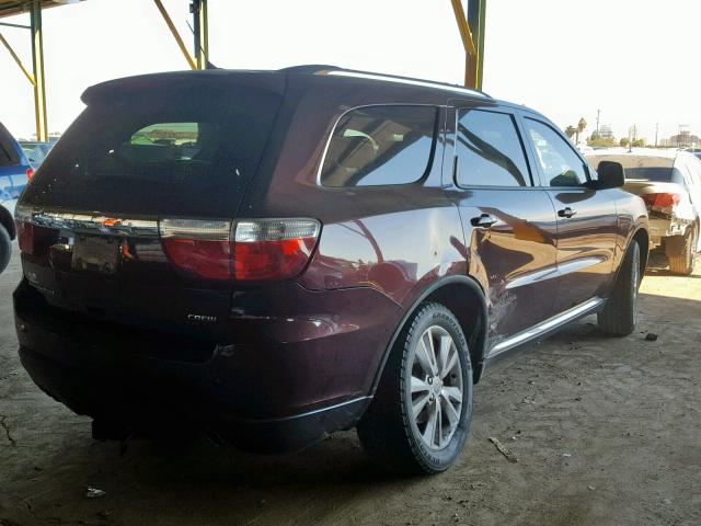 1C4RDHDGXCC144384 - 2012 DODGE DURANGO CR MAROON photo 4