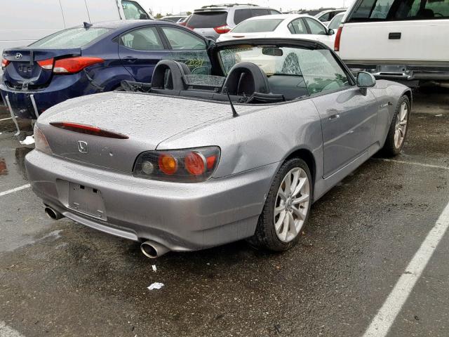 JHMAP21477S000202 - 2007 HONDA S2000 GRAY photo 4