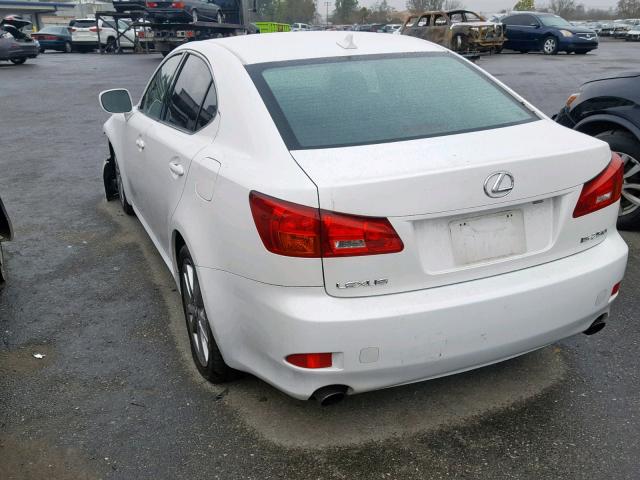 JTHBK262775050087 - 2007 LEXUS IS 250 WHITE photo 3