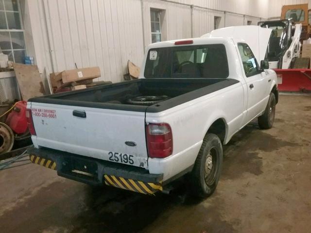 1FTYR10D34PA45013 - 2004 FORD RANGER WHITE photo 4