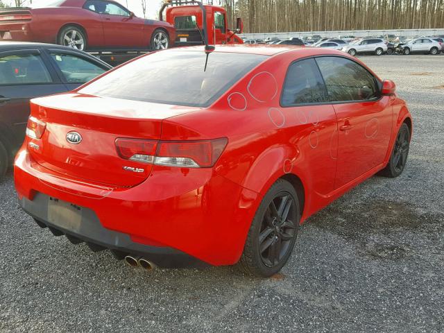 KNAFW6A38C5499400 - 2012 KIA FORTE SX RED photo 4