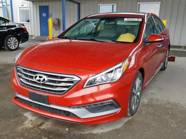 5NPE34AF9HH538122 - 2017 HYUNDAI SONATA SPO RED photo 2