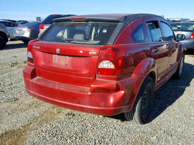 1B3HB48B37D519560 - 2007 DODGE CALIBER SX RED photo 4