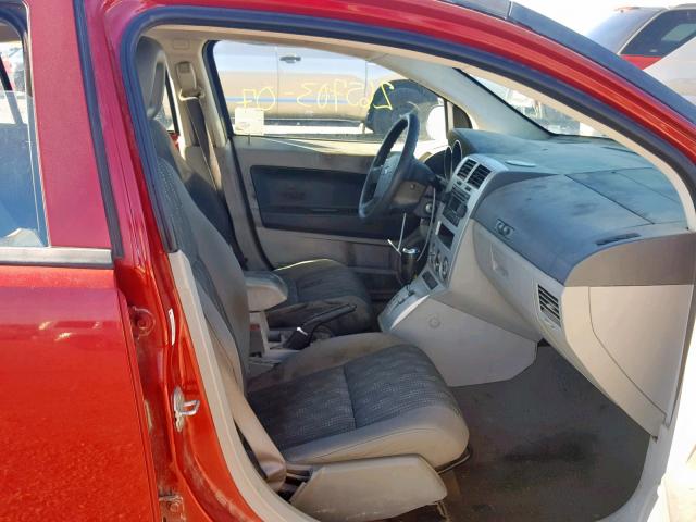 1B3HB48B37D519560 - 2007 DODGE CALIBER SX RED photo 5