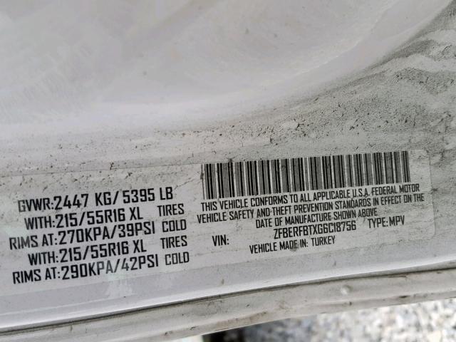 ZFBERFBTXG6C18756 - 2016 RAM PROMASTER 白色 照片 10