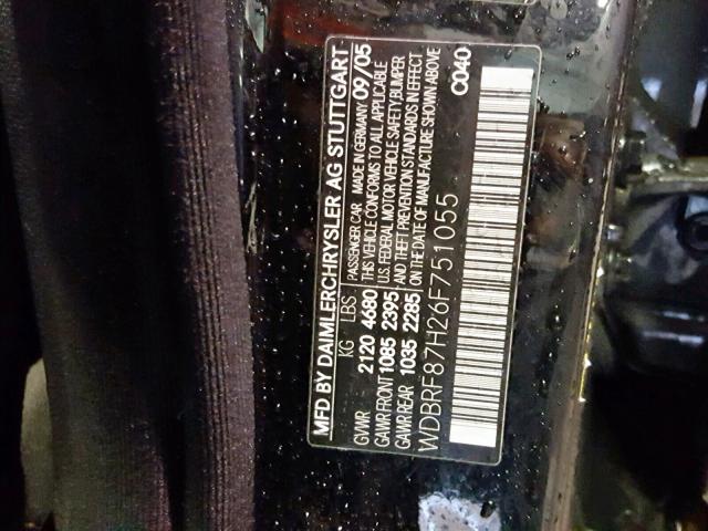 WDBRF87H26F751055 - 2006 MERCEDES-BENZ C 350 4MAT BLACK photo 10