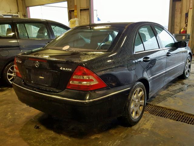 WDBRF87H26F751055 - 2006 MERCEDES-BENZ C 350 4MAT BLACK photo 4