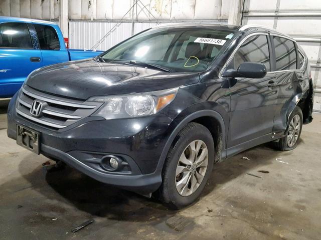 2HKRM4H76DH638847 - 2013 HONDA CR-V EXL BLACK photo 2