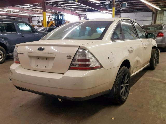 1FAHP27W99G112438 - 2009 FORD TAURUS SEL WHITE photo 4