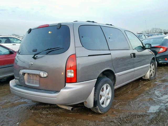 4N2ZN17T82D802089 - 2002 NISSAN QUEST GLE GRAY photo 4