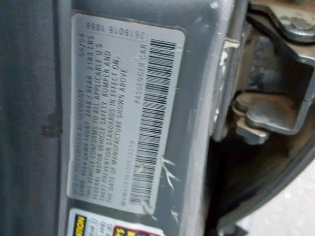 WVWAE63B55E013259 - 2005 VOLKSWAGEN PASSAT GLS GRAY photo 10