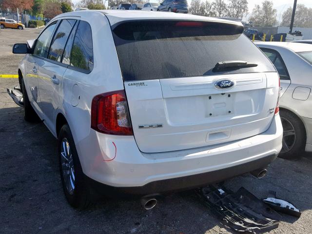 2FMDK4JC5DBC12291 - 2013 FORD EDGE SEL WHITE photo 3