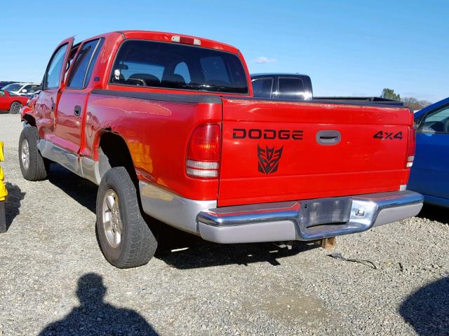 1B7GG2AX81S206965 - 2001 DODGE DAKOTA QUA RED photo 3