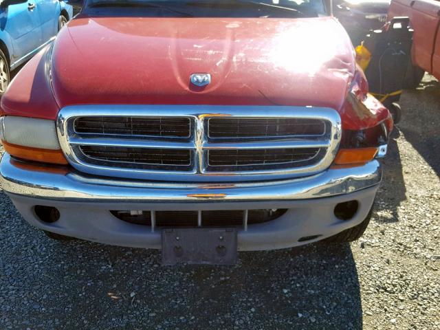 1B7GG2AX81S206965 - 2001 DODGE DAKOTA QUA RED photo 7