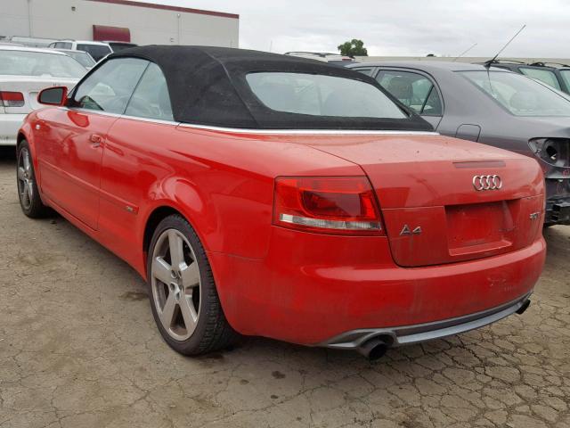 WAUBF48H07K033410 - 2007 AUDI A4 S-LINE RED photo 3