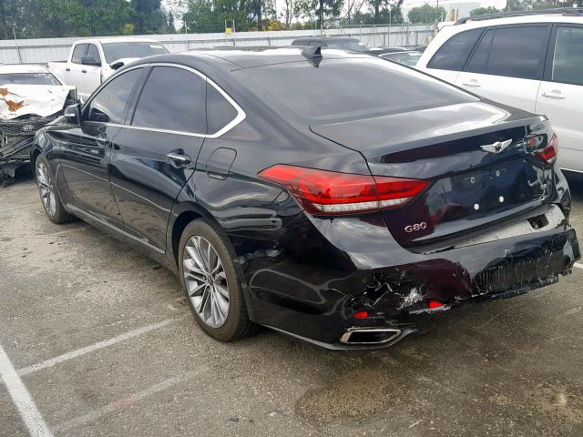 KMHGN4JE8HU184122 - 2017 HYUNDAI G80 BLACK photo 3