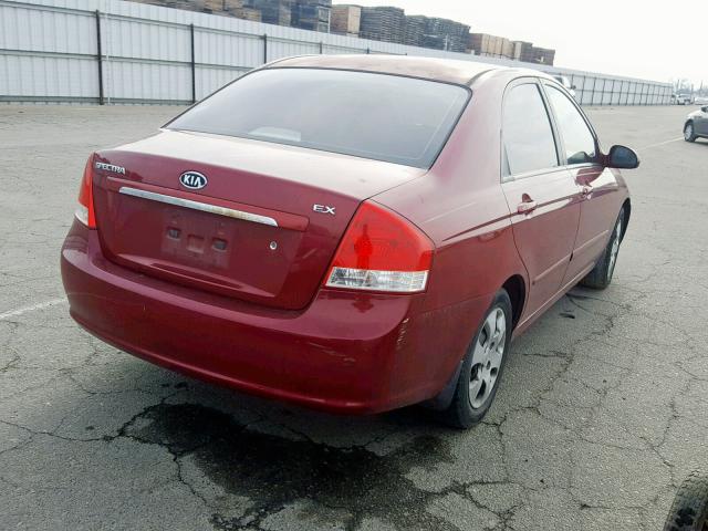 KNAFE121175455974 - 2007 KIA SPECTRA EX MAROON photo 4