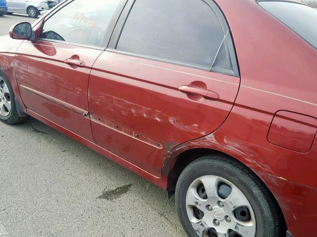 KNAFE121175455974 - 2007 KIA SPECTRA EX MAROON photo 9