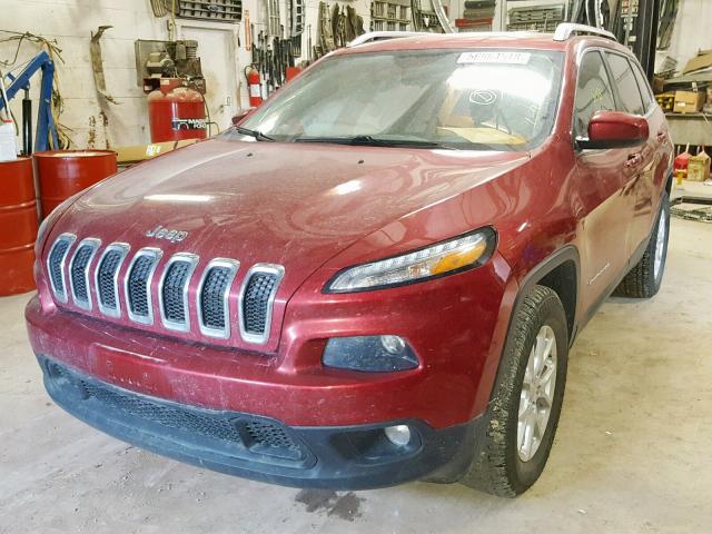 1C4PJMCS0EW298344 - 2014 JEEP CHEROKEE L BURGUNDY photo 2