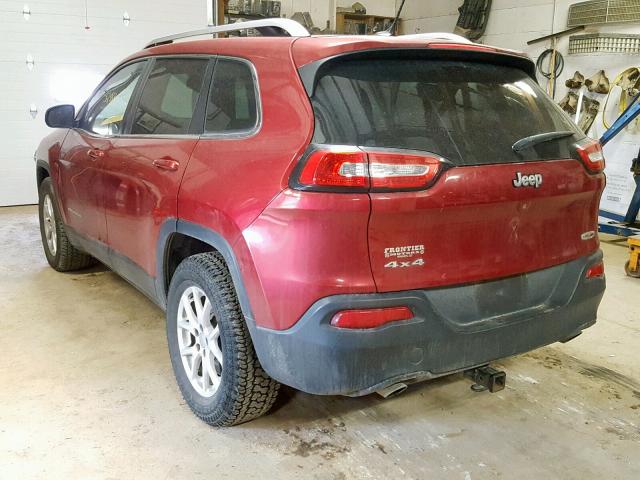 1C4PJMCS0EW298344 - 2014 JEEP CHEROKEE L BURGUNDY photo 3