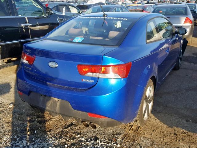 KNAFW6A31A5175105 - 2010 KIA FORTE SX BLUE photo 4