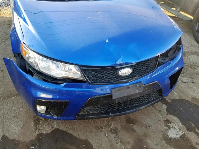 KNAFW6A31A5175105 - 2010 KIA FORTE SX BLUE photo 9