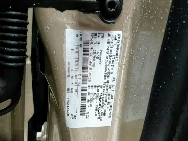 1FADP3J29JL283227 - 2018 FORD FOCUS TITA GOLD photo 10