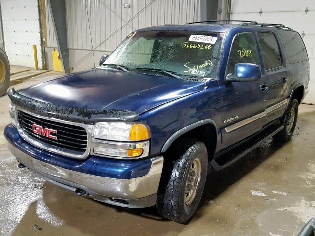 3GKGK26U92G175803 - 2002 GMC YUKON XL K BLUE photo 2