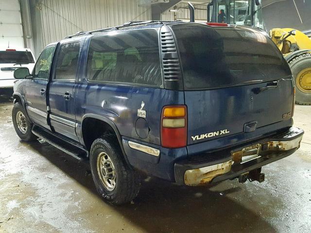 3GKGK26U92G175803 - 2002 GMC YUKON XL K BLUE photo 3