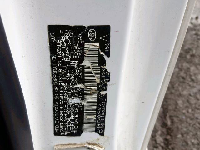 JTKDE177960104936 - 2006 TOYOTA SCION TC Ağ foto 10