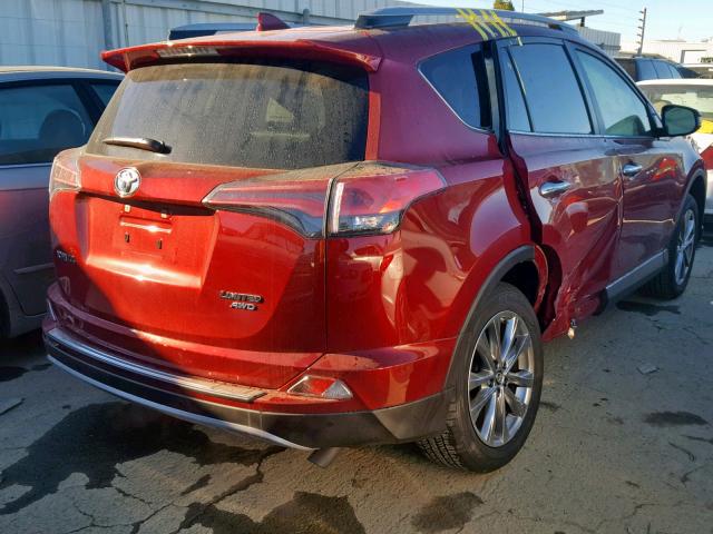 JTMDFREV9JD235743 - 2018 TOYOTA RAV4 LIMIT RED photo 4