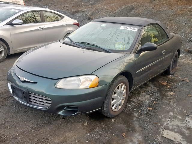 1C3EL45T73N606558 - 2003 CHRYSLER SEBRING LX GREEN photo 2